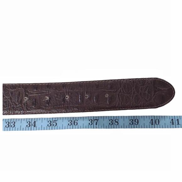 Brown Leather Textured Belt Approx Size M Rhinestone Buckle Accessories main image 9